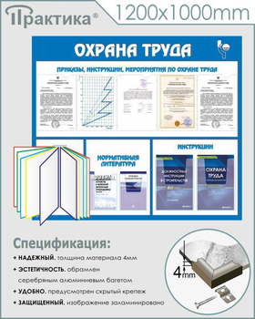 С07 Стенд охрана труда (с перекидной системой) (1300х1000 мм, пластик ПВХ 3 мм, алюминиевый багет серебряного цвета) - Стенды - Стенды по охране труда - магазин "Охрана труда и Техника безопасности"